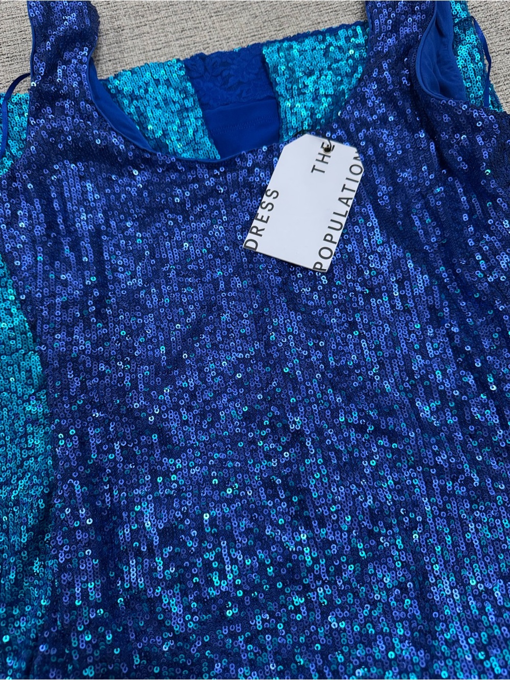 DRESS THE POPULATION Kayden Ombre Sequin Cocktail Dress - Picture 4 of 7